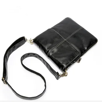 Novú pánsku Tašku Mäkké Kožené Taška cez Rameno Manžel Solid Black Mužov Messenger Bag Small Bežné Crossbody Tašky